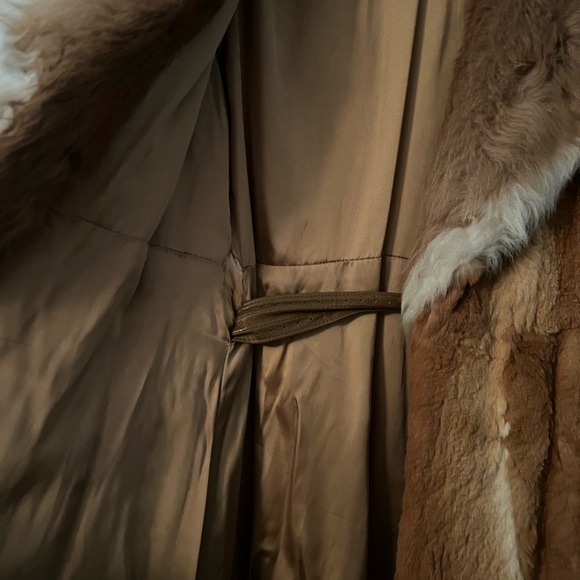 Full length Rabbit coat with Fox collar - Picture 3 of 7
